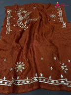complete look of orange pure upada silk gota patti blouse 3813