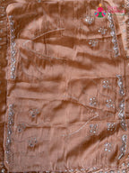 Orange Shimmer Tissue Hand Work Saree for Haldi Ceremony | Shop Online