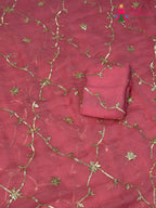 Peach Chiffon Gota Patti Saree for Raksha Bandhan | Authentic Weave