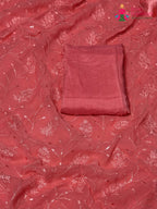 border detail of peach chiffon resham embroidery saree