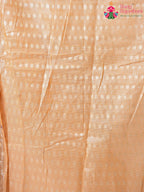 peach Kota Pure Silk saree with Printed pleats view