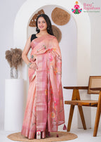 Pink Imported officeParty saree with Printed from Rang Rajasthani