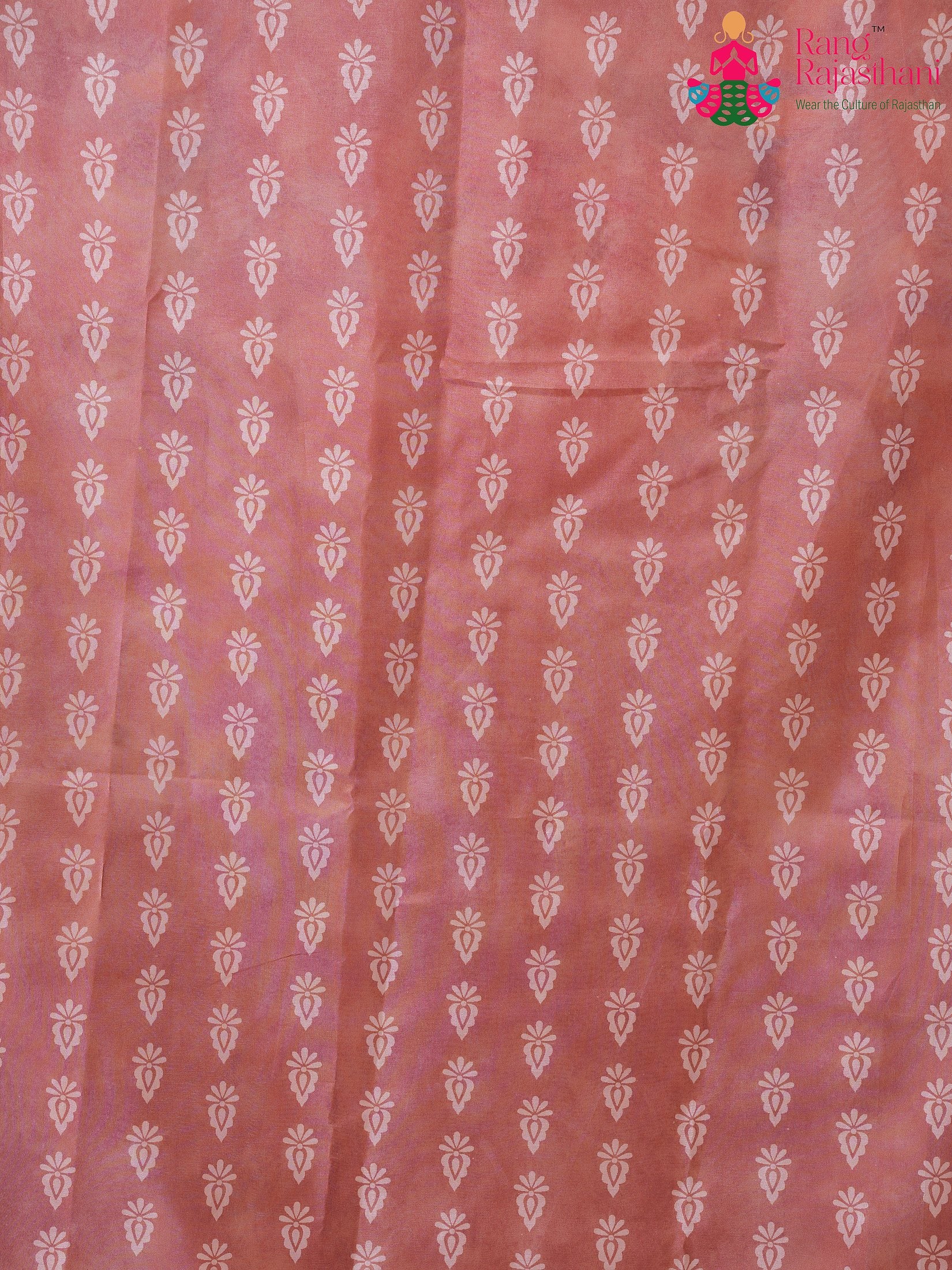 Peach Imported saree with Printed pleats view