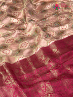 design pattern of pink art silk meenakari zari saree