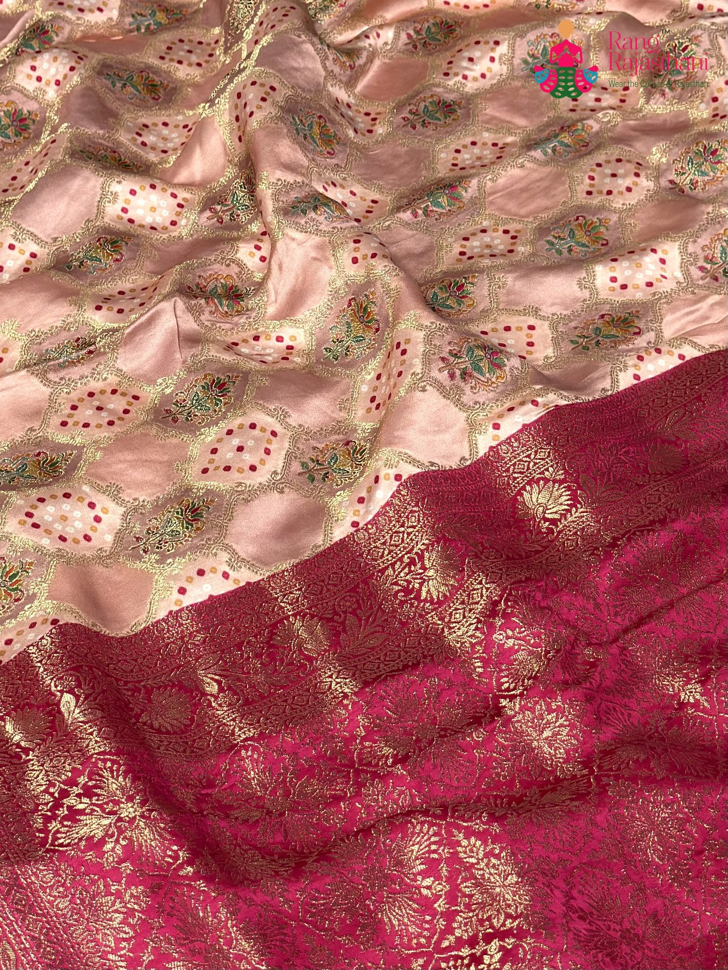 Pink Synthetic Meenakari Zari Saree for Sangeet Night | Luxe Collection