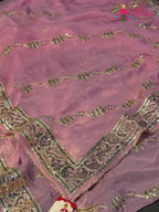 Pink Chiffon Gota Patti Saree for Raksha Bandhan | Stylist Pick
