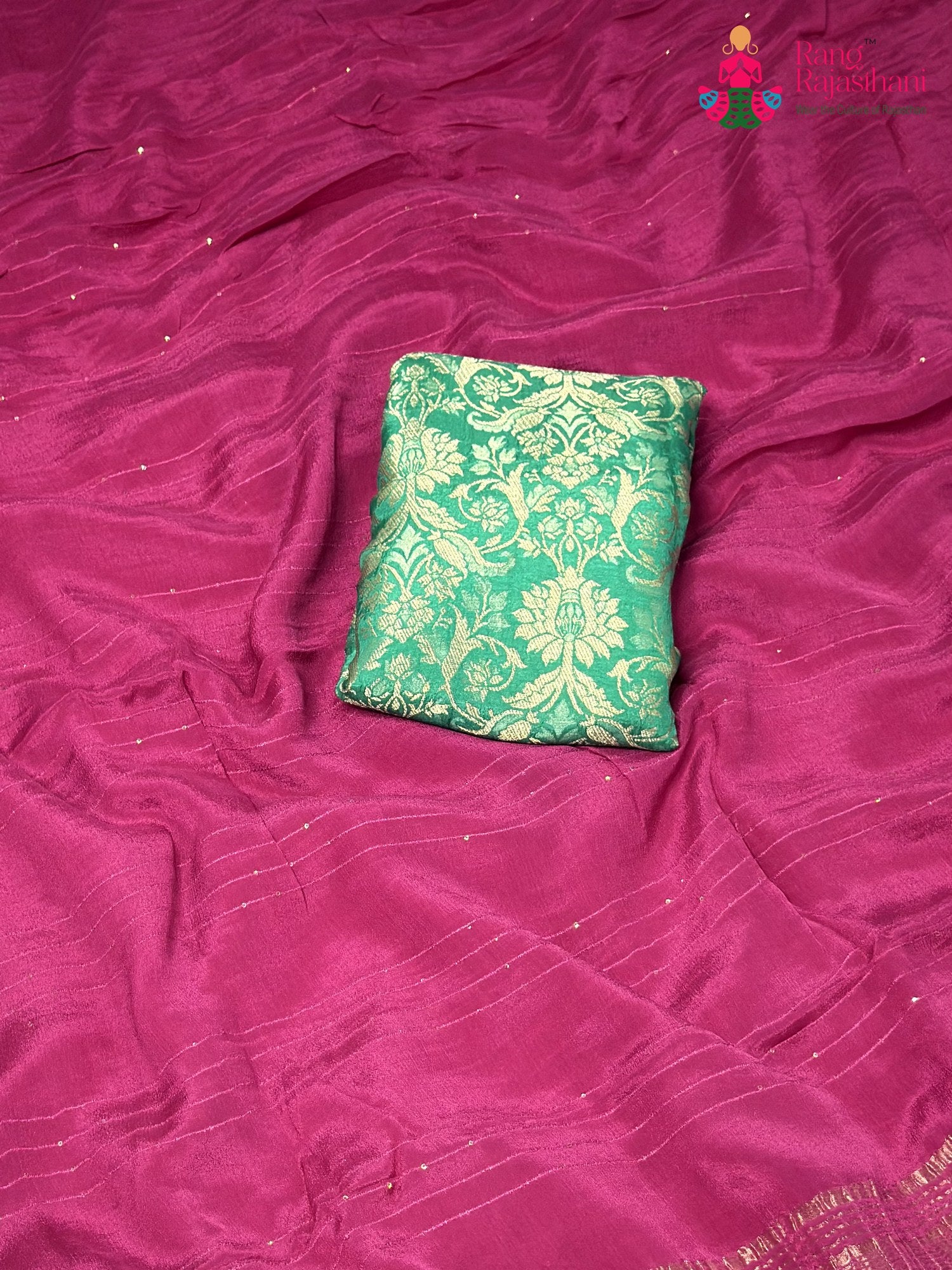 Pink Chinnon Plain Saree for Raksha Bandhan | Top Pick