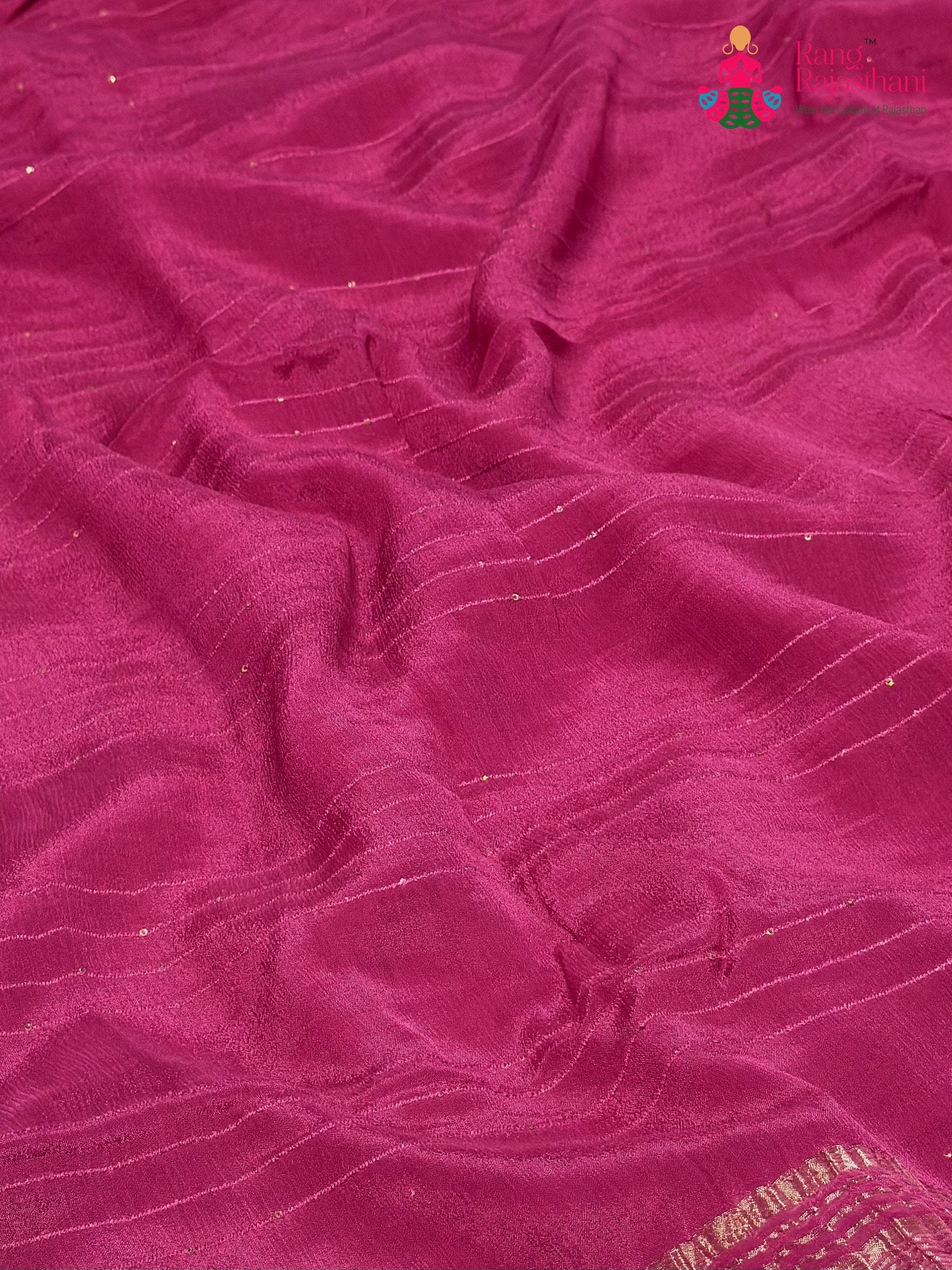 Pink Chinnon Plain Saree for Raksha Bandhan | Top Pick