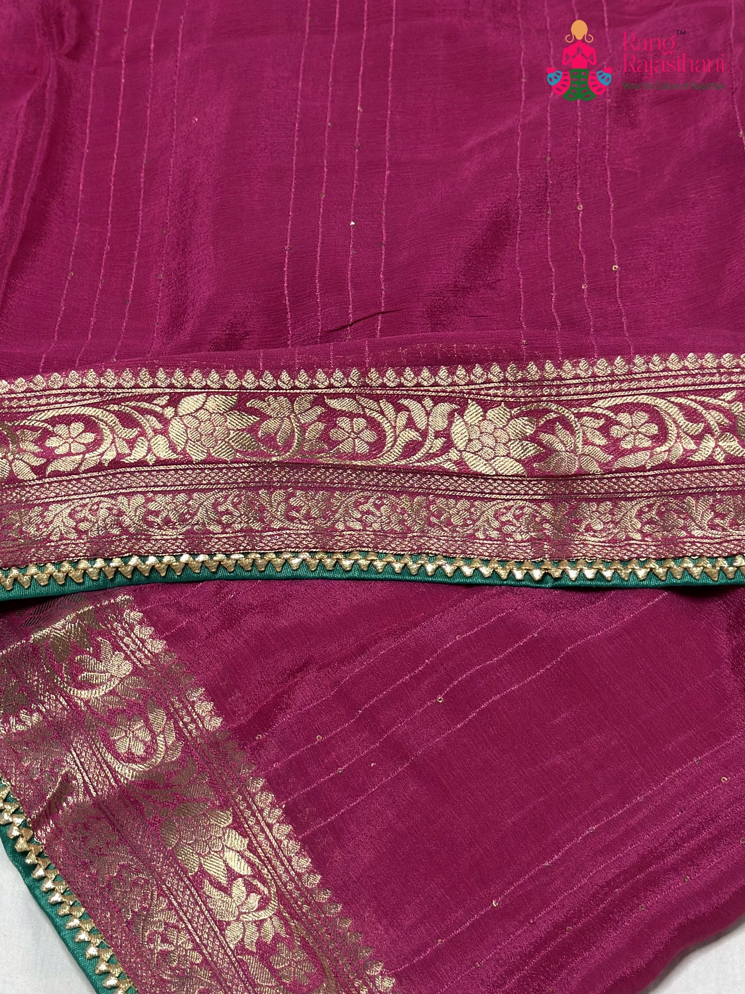 Pink Chinnon Plain Saree for Raksha Bandhan | Top Pick