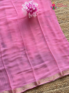 Pink Chinnon Printed Saree for Festive Celebration | Wedding Wear
