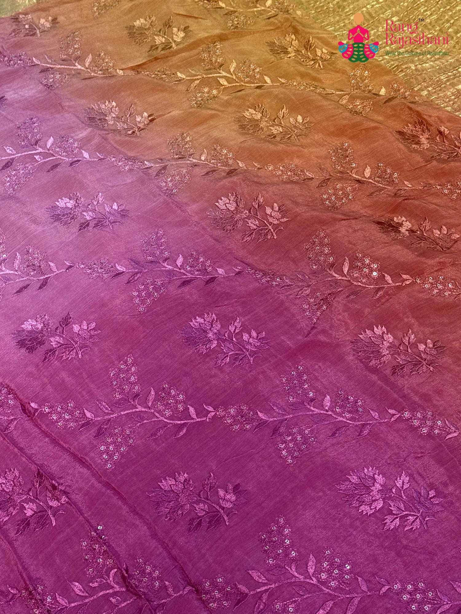 Pink Chinnon Resham Embroidery Saree for Bridal | Designer Pick