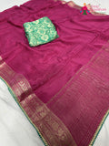 Pink Chinnon Saree for Raksha Bandhan | Curated Look