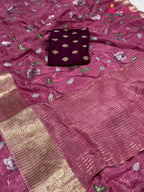 Pink Chinnon Sequin Saree for Bridal | Shop Now