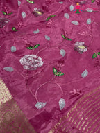 Pink Chinnon Sequin Saree for Bridal | Shop Now