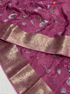 Pink Chinnon Sequin Saree for Bridal | Shop Now