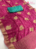 Pink Chinnon Sequin Saree for Mehendi Ceremony | Style Edit