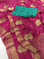 border detailing of pink chinnon sequin saree