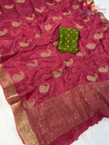 Pink Chinnon Zari Embroidery Saree for Bridal | Traditional Pick