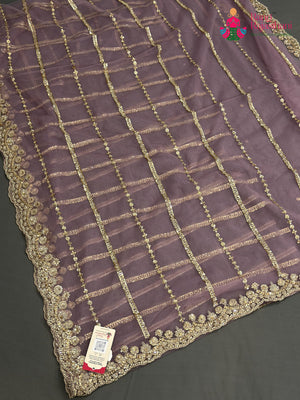 Pink Net Sequin Saree for Wedding Reception | Premium Pick