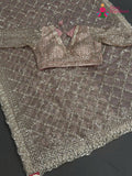 Pink Net Sequin Saree for Wedding Reception | Premium Drape