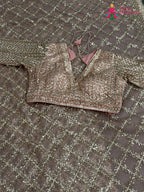 Pink Net Sequin Saree for Wedding Reception | Premium Drape