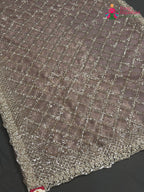 Pink Net Sequin Saree for Wedding Reception | Premium Drape