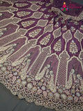 Purple Net Zari Embroidery Lehenga Chunni for Wedding Reception | Shop Online