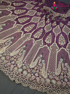 pink net zari embroidery saree ethnic wear by Rang Rajasthani