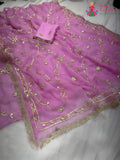 Pink Pure Chiffon Gota Patti Work Saree : Gentle Glow