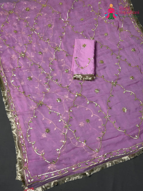 Pink Chiffon Gota Patti Saree for Raksha Bandhan | Timeless Drape main-image