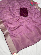 Pink Pure Ho Silk Jacquard Weave Plain Saree for Raksha Bandhan | Buy Now