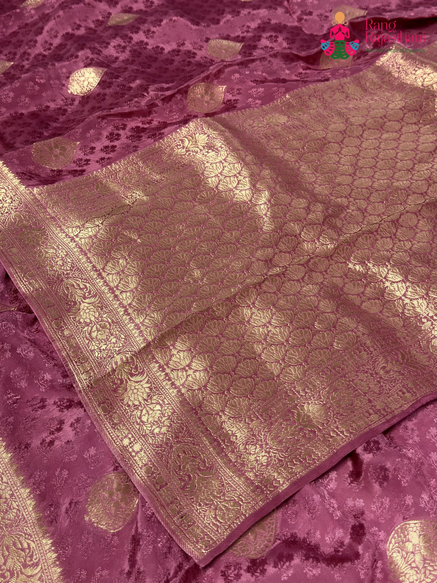 Pink Pure Russian Silk Banarasi Zari Weave Saree for Wedding Reception | Authentic Weave