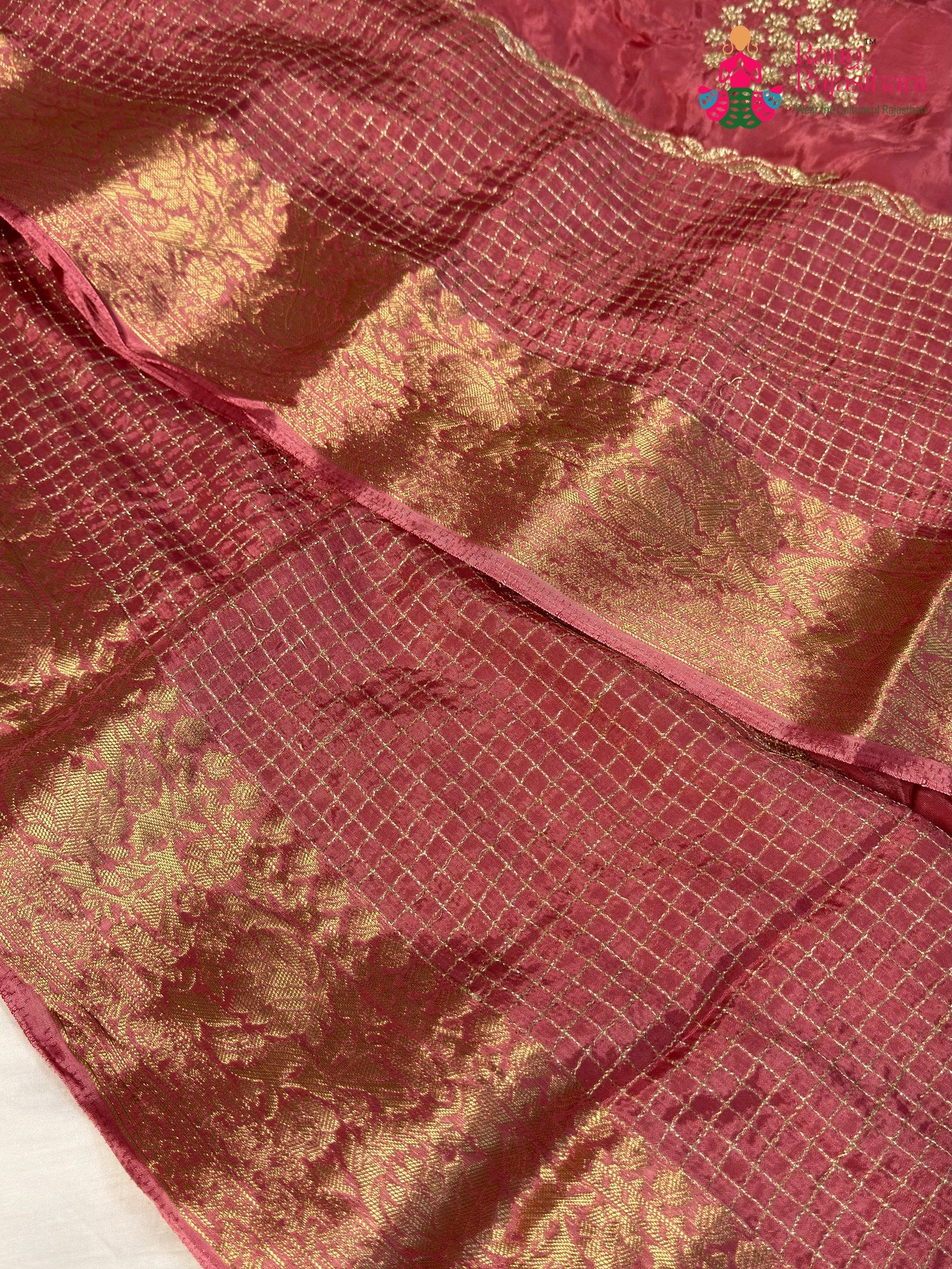 Pink Pure Russian Silk Zari Embroidery Saree for Festive Celebration | Best Seller