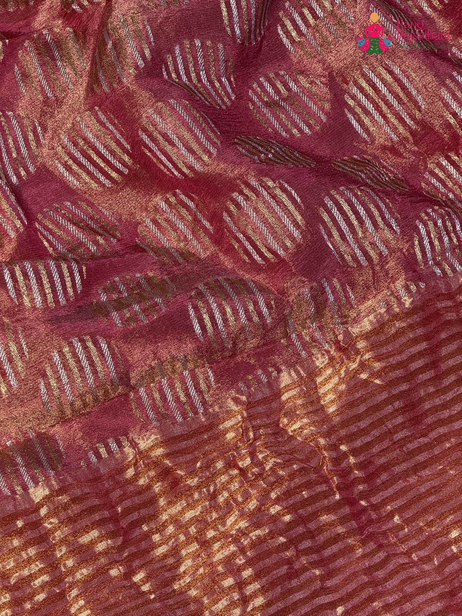 pink pure tissue silk banarasi zari weave saree by Rang Rajasthani