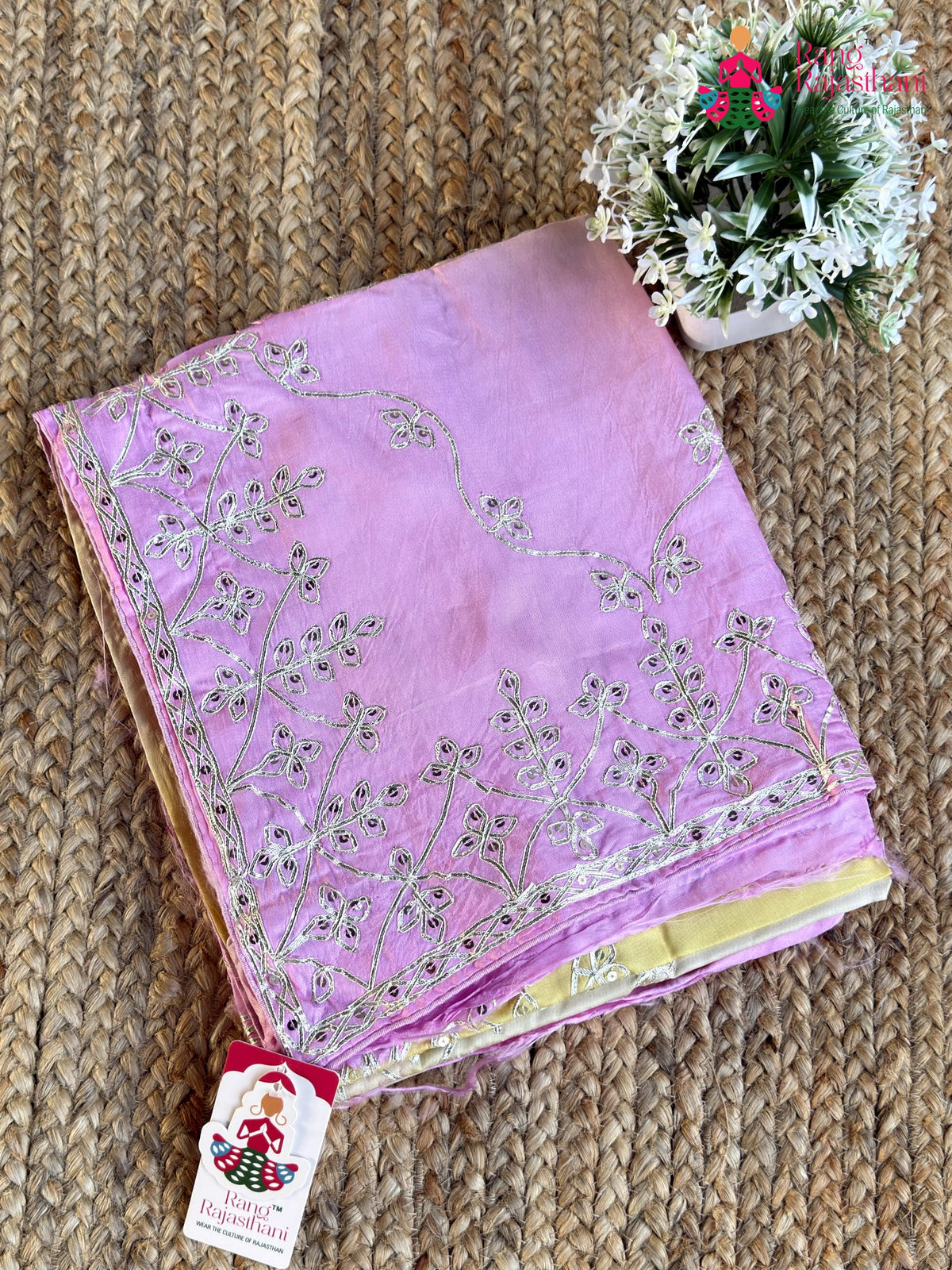 Pink Pure Upada Silk Gota Patti Saree for Wedding Guest | Premium Edit