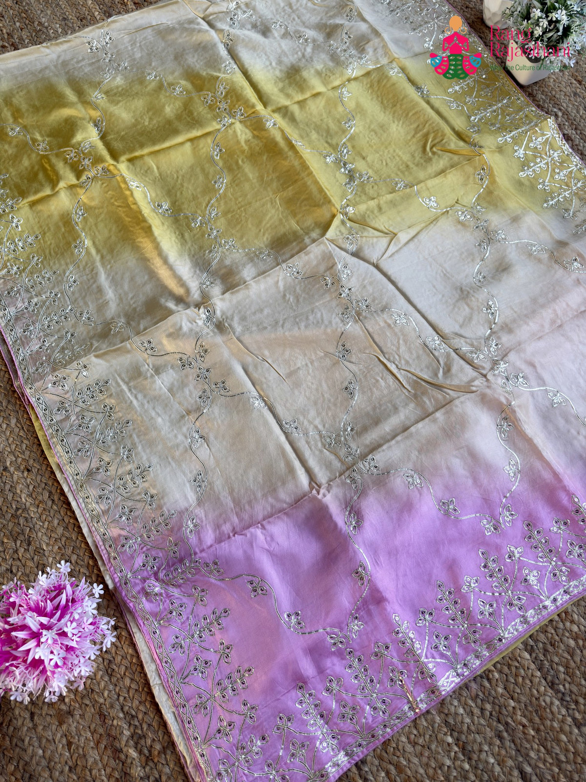 Pink Pure Upada Silk Gota Patti Saree for Wedding Guest | Premium Edit