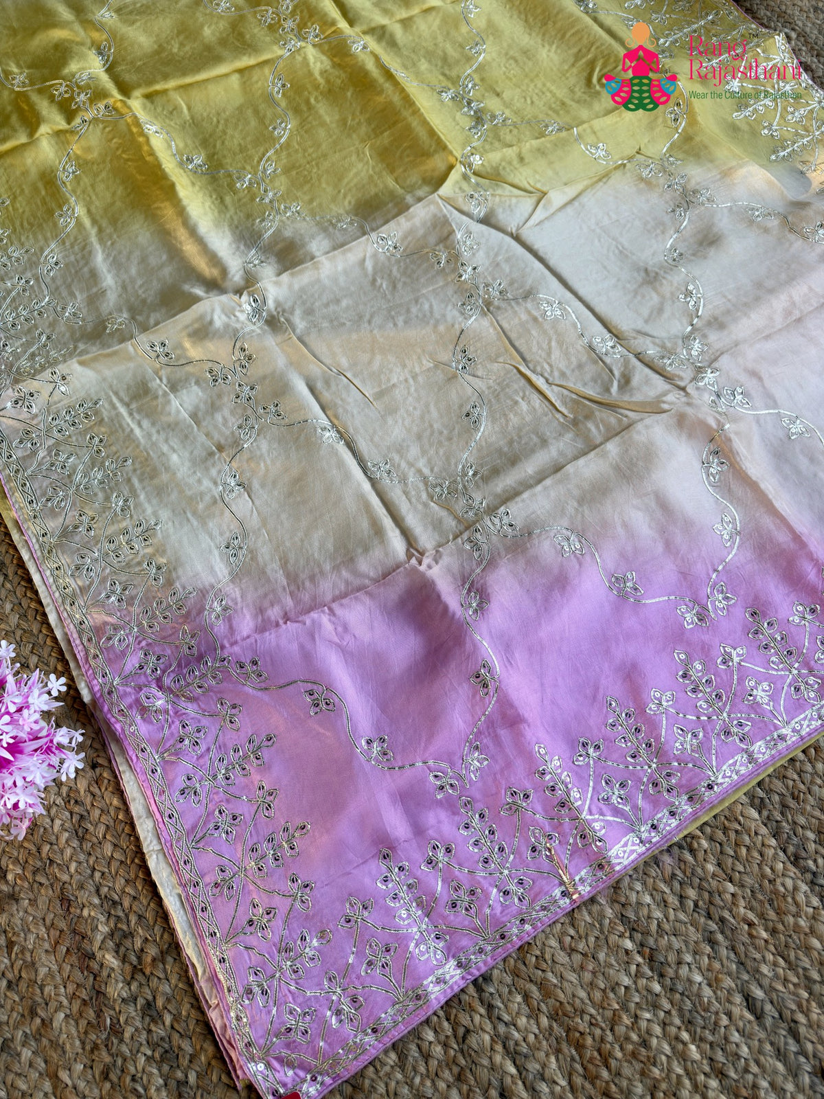 Pink Pure Upada Silk Gota Patti Saree for Wedding Guest | Premium Edit