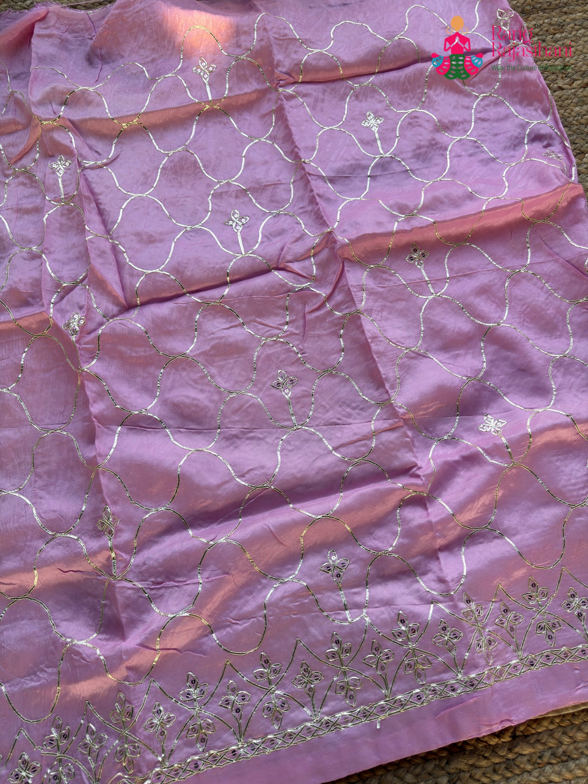Pink Pure Upada Silk Gota Patti Saree for Wedding Guest | Premium Edit
