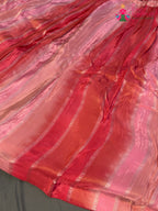 lehenga flare detailing of pink silk banarasi zari weave saree