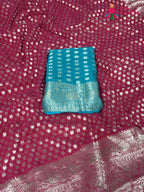 Pink Soft Georgette Banarasi Zari Weave Saree for Sangeet Night | Festive Collection