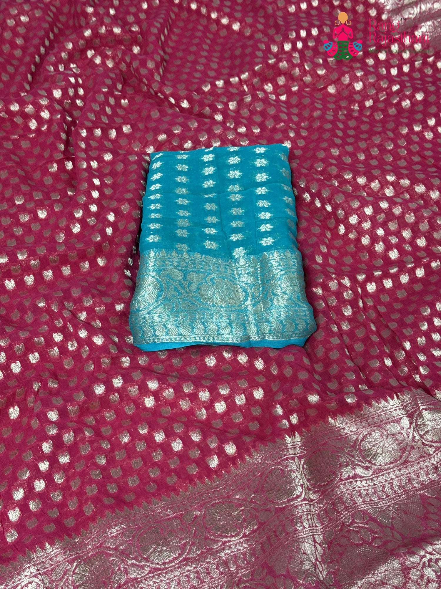 Pink Soft Georgette Banarasi Zari Weave Saree for Sangeet Night | Festive Collection