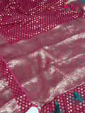 Pink Soft Georgette Banarasi Zari Weave Saree for Sangeet Night | Festive Collection
