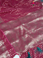 Pink Soft Georgette Banarasi Zari Weave Saree for Sangeet Night | Festive Collection
