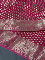 Pink Soft Georgette Banarasi Zari Weave Saree for Sangeet Night | Festive Collection