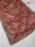 pink synthetic hand embellishment saree by Rang Rajasthani