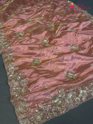 Pink Art Silk Hand Embellishment Saree for Bridal | Premium Collection