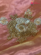 Pink Synthetic Hand Embellishment Saree for Bridal | Curated Edit