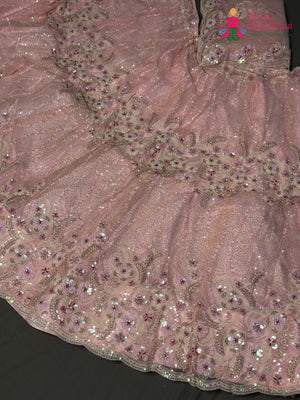 Pink Net Sequin Lehenga Chunni for Wedding Reception | Buy Today