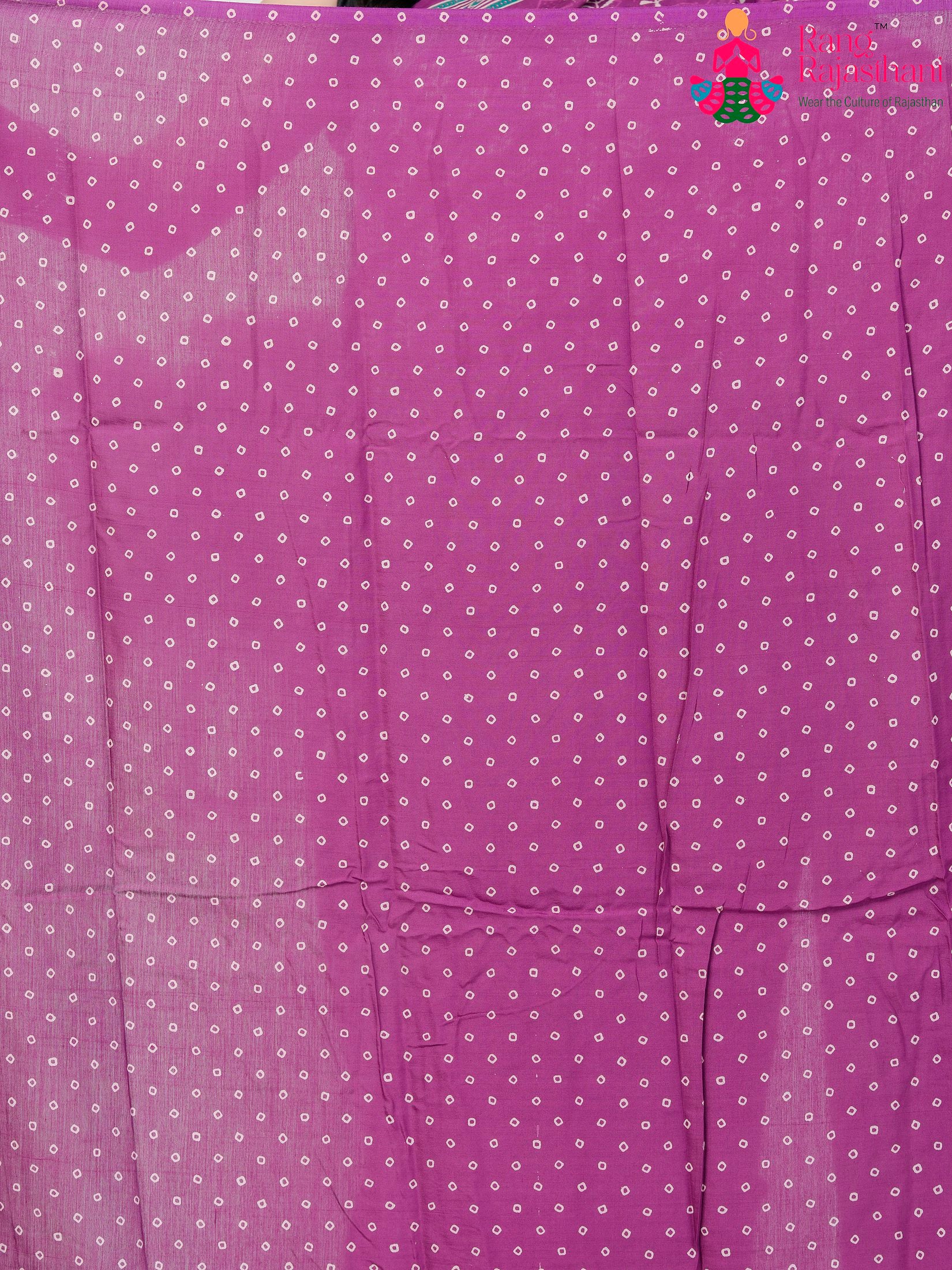 Purple Cotton saree with Printed pallu detailing