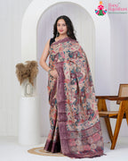 Wine Imported officeParty saree with Printed from Rang Rajasthani